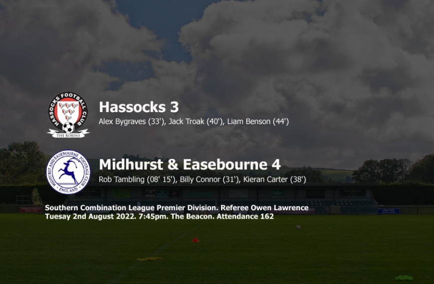 Hassocks were edged out in a seven goal thriller 4-3 by Midhurst & Easebourne