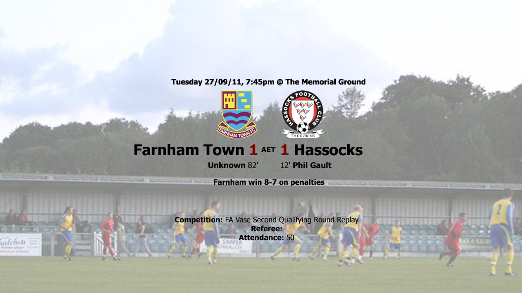 Report: Farnham Town 1-1 Hassocks, 27/09/11