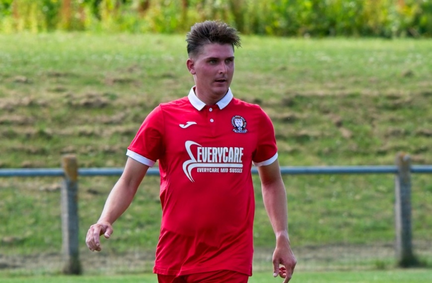 Bradley Tighe playing for Hassocks in July 2022