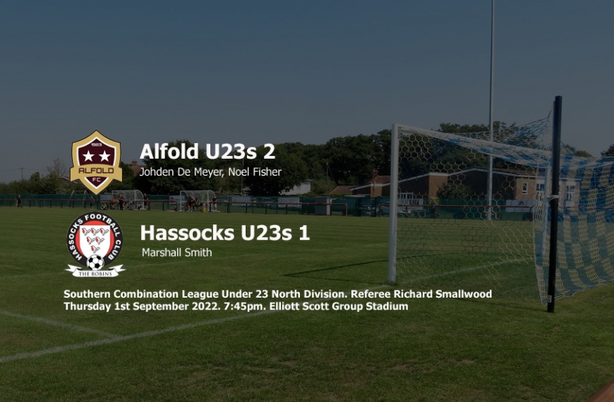 Hassocks Under 23s suffered their first North Division defeat of the season when losing 2-1 away at Alfold