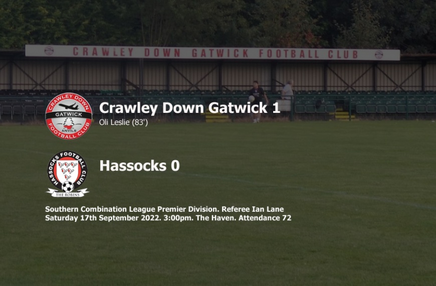 Hassocks were beaten 1-0 away at Crawley Down Gatwick