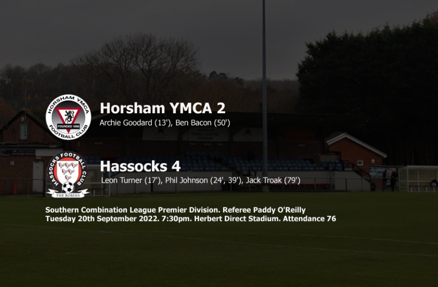 Hassocks picked up just their fourth win at Gorings Mead in 22 years, beating Horsham YMCA 4-2