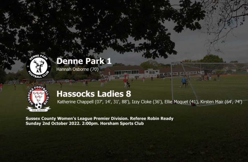 Hassocks Ladies picked up another big win on their travels by beating Denne Park 8-1