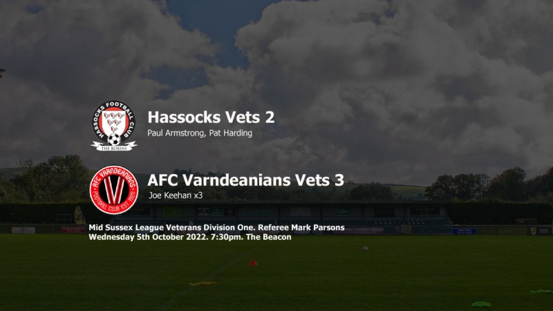 Report: Hassocks Vets 2-3 AFC Varndeanians Vets