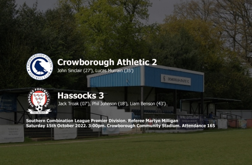 Hassocks won for the third successive game with a 3-2 win away at Crowborough Athletic