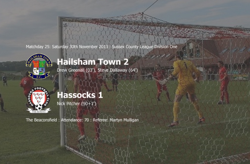 Hassocks suffered a 2-1 defeat away at Hailsham Town