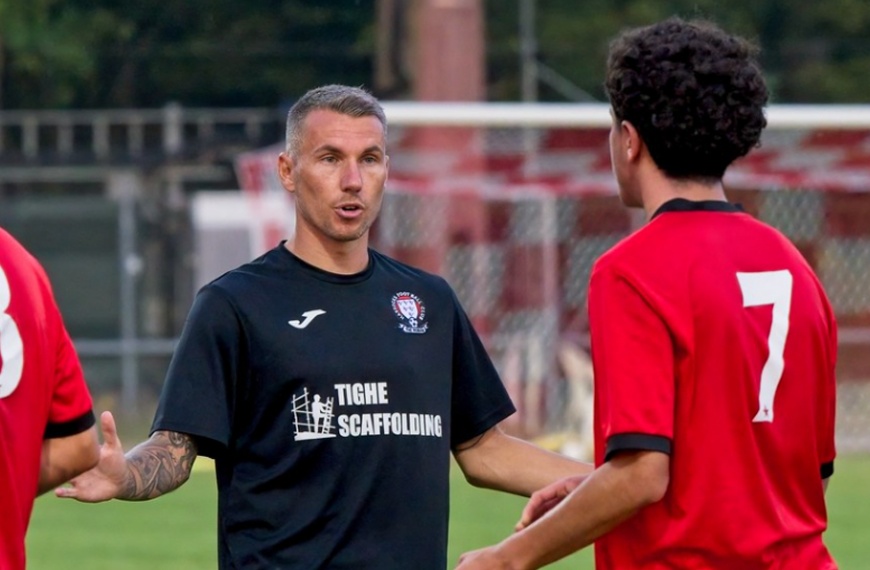 Hassocks head coach James Westlake gives out instructions to his players