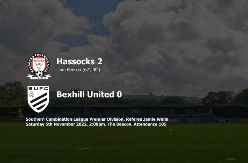 Hassocks ran out 2-0 winners over Bexhill United in the Southern Combination League Premier Division