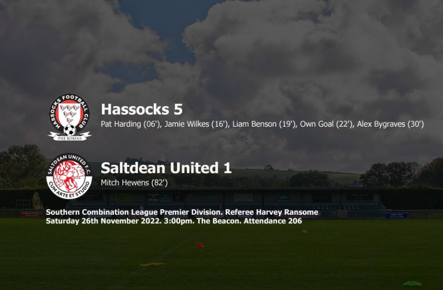 Hassocks scored five times in 30 minutes to hammer Saltdean United 5-1