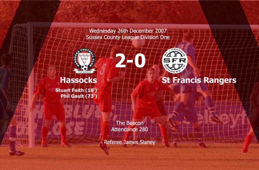 Hassocks ran out 2-0 winners over St Francis Rangers in the first ever Mid Sussex Derby