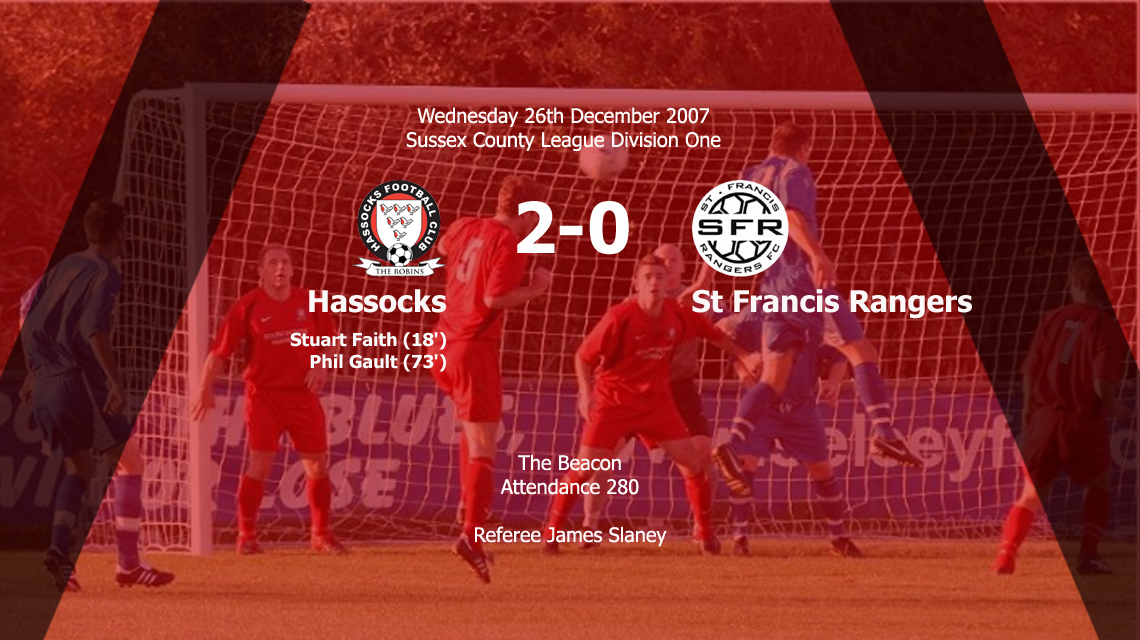Report: Hassocks 2-0 St Francis Rangers, 26/12/07