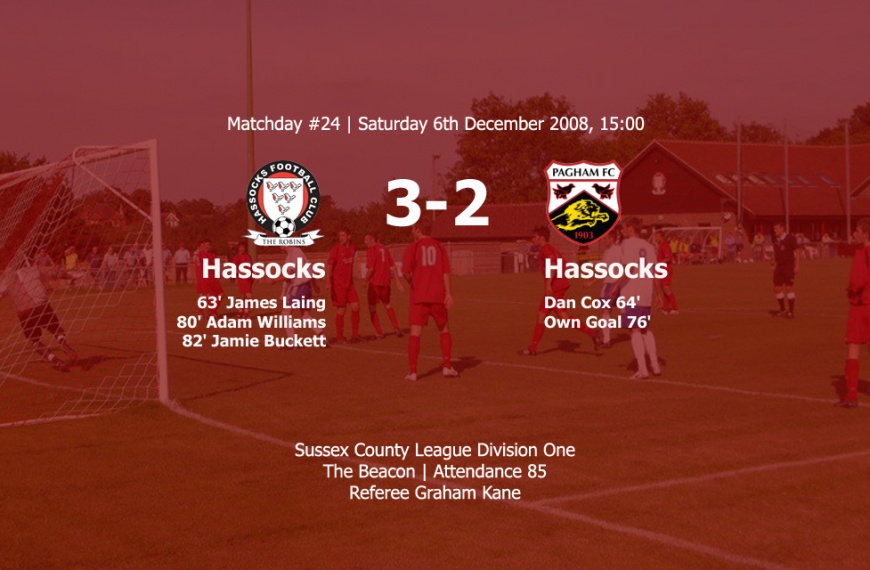Hassocks picked up three excellent points with a 3-2 victory over second placed Pagham