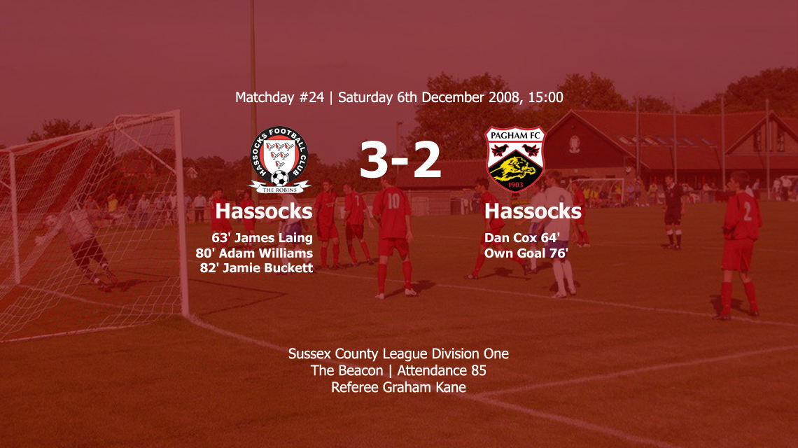 Report: Hassocks 2-1 Pagham, 06/12/08