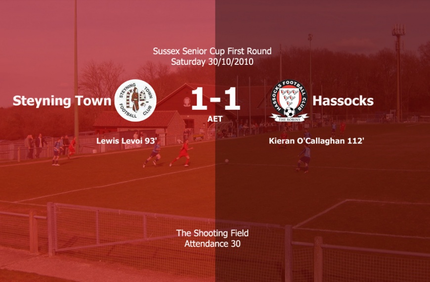 Hassocks and Steyning Town shared a 1-1 draw in the Sussex Senior Cup at the Shooting Field