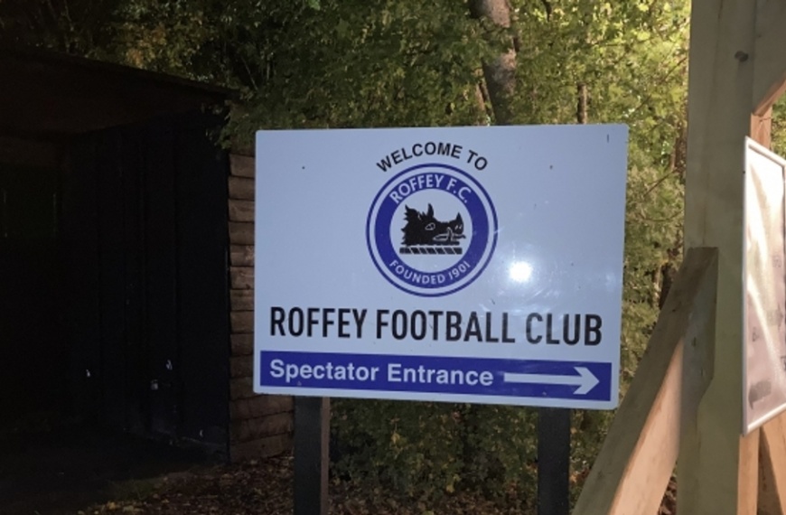 A sign at Bartholomew Way, home of Roffey Football Club