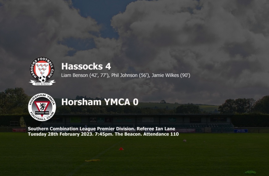 Hassocks ran out 4-0 winners over Horsham YMCA to complete their first league double over YM since the 2003-04 season