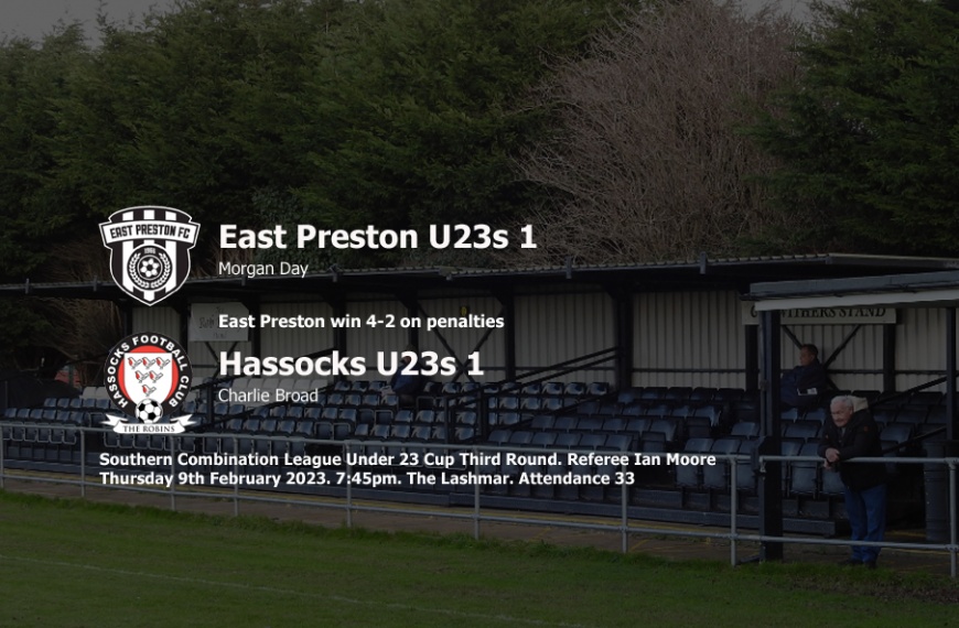 Hassocks Under 23s exited the Southern Combination League Cup in a penalty shootout defeat at East Preston