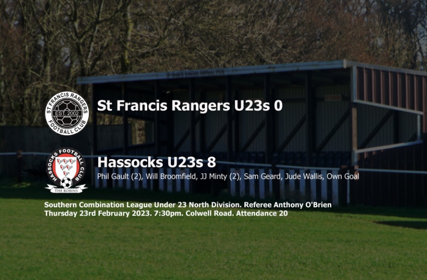 Hassocks Under 23s secured local bragging rights with an 8-0 win over rivals St Francis Rangers