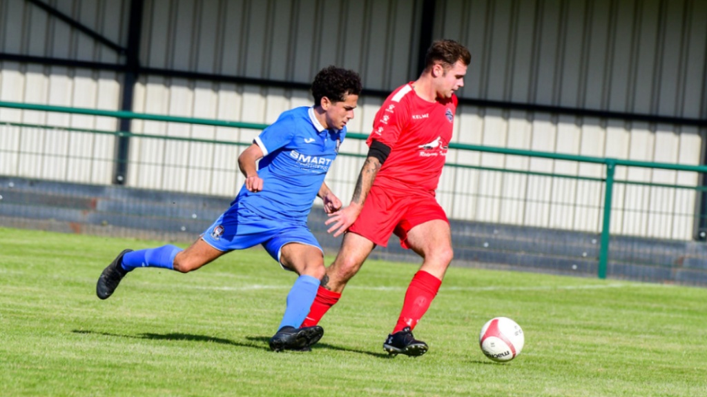 Leon Turner in action for Hassocks against Crawley Down Gatwick