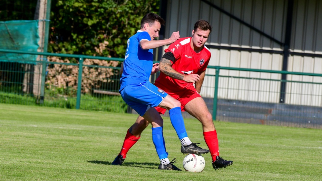 Harvey Blake on the ball for for Hassocks against Crawley Down Gatwick