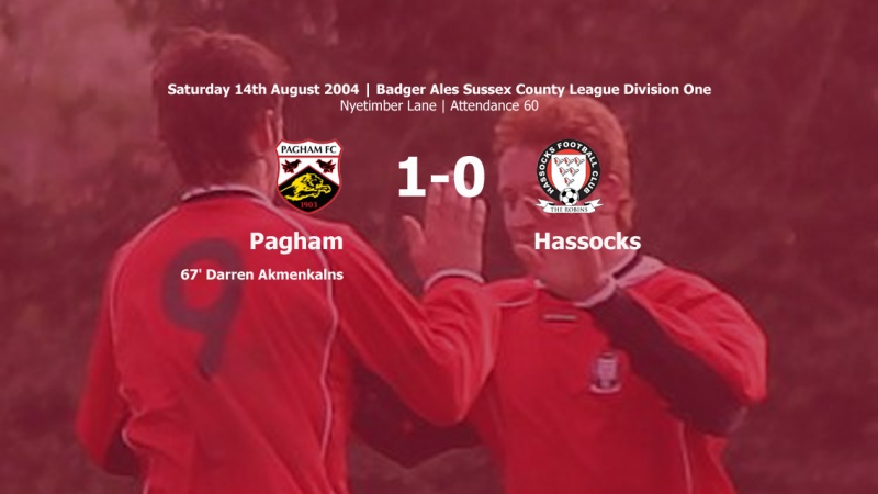 Report: Pagham 1-0 Hassocks, 14/08/04