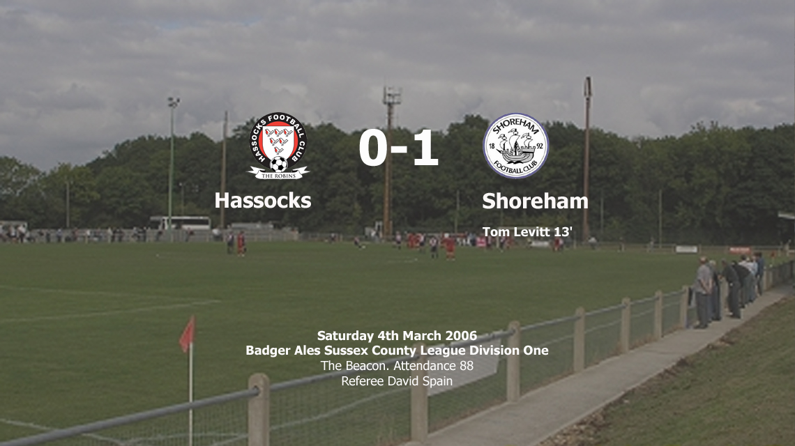 Report: Hassocks 0-1 Shoreham, 04/03/06
