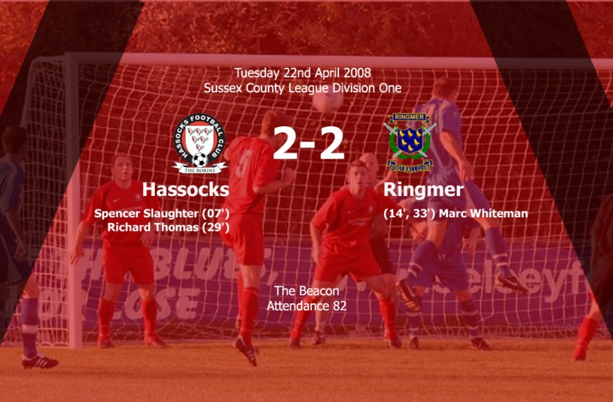 Hassocks and Ringmer played out an entertaining 2-2 draw