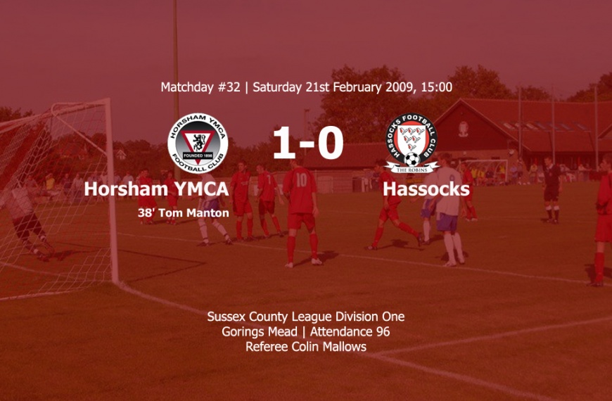 Hassocks went down to a 1-0 defeat away at promotion chasing Horsham YMCA