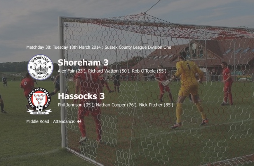 Hassocks came from 3-1 down with 15 minutes remaining to draw 3-3 with Shoreham