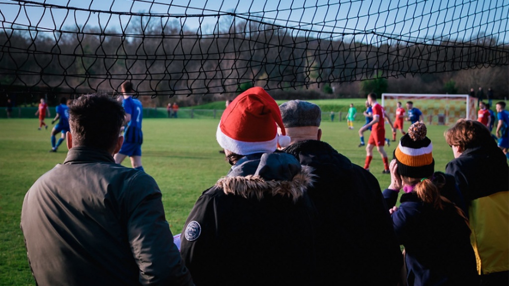 The crowd watch on as Hassocks play  against Steyning Town at the Beacon on Boxing Day