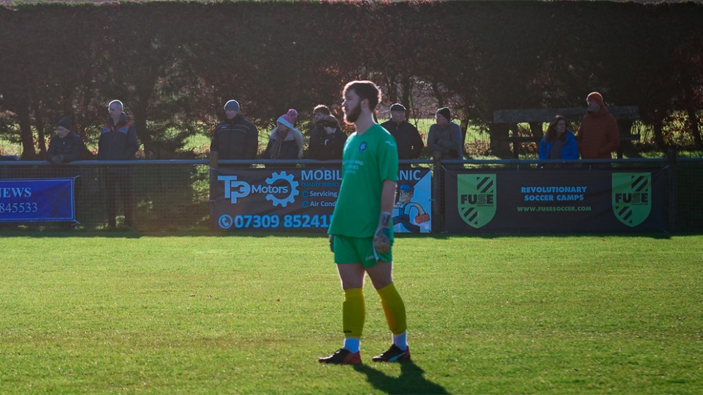 Hassocks goalkeeper Joe Southam during the Boxing Day game against Steyning Town