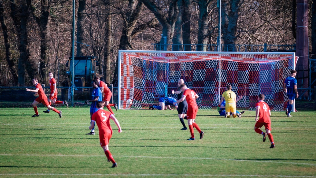 Hassocks score a second goal against Steyning Town