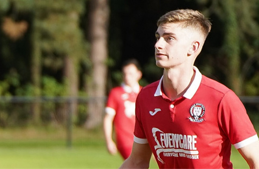 Jamie Wilkes in action for Hassocks against Loxwood in the 2023-24 season