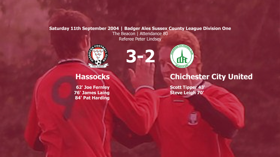 Report: Hassocks 3-2 Chichester City United, 11/09/04