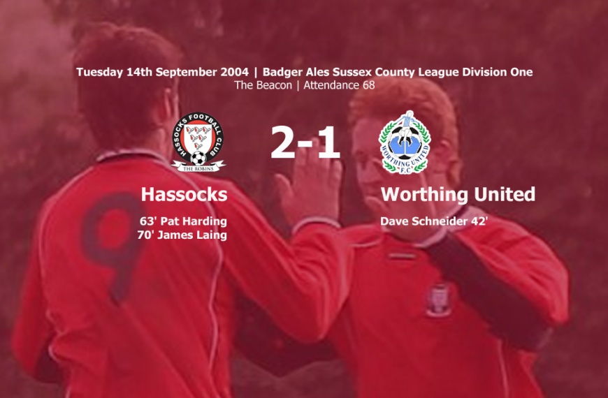 Hassocks came from behind to beat Worthing United 2-1 and move up to third in the County League table