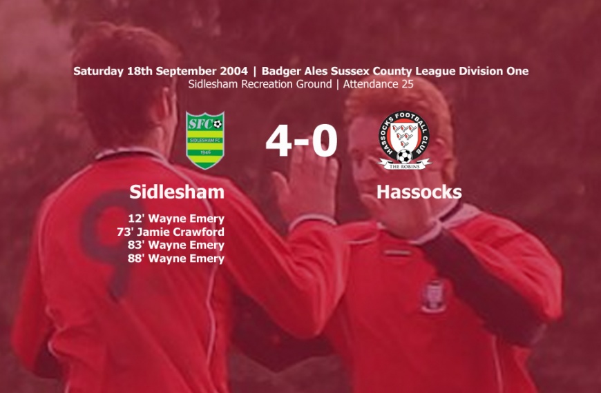 Hassocks were beaten 4-0 away by Sussex County League Division One bottom side Sidlesham