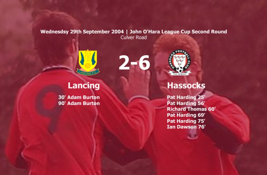 Hassocks progressed to the third round of the John O'Hara League Cup with a 6-2 win away at Lancing