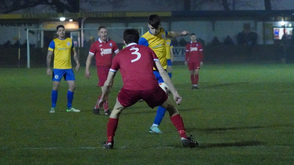 Jack Troak playing for Hassocks away at Eastbourne Town