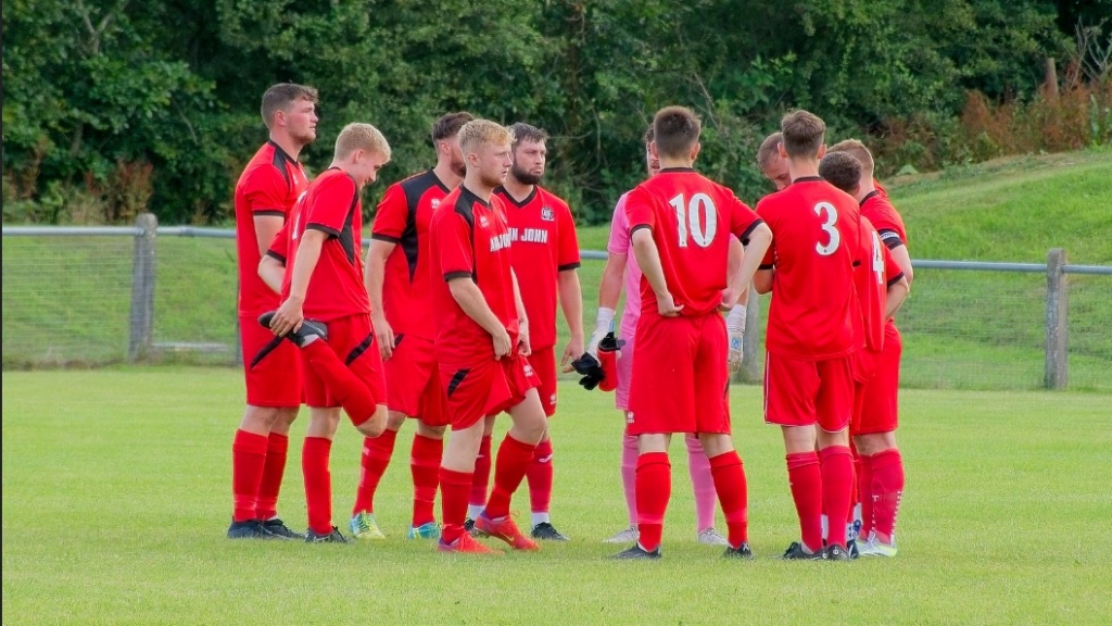 Hassocks players before facing Burgess Hill Town in the Ann John Trophy 2023