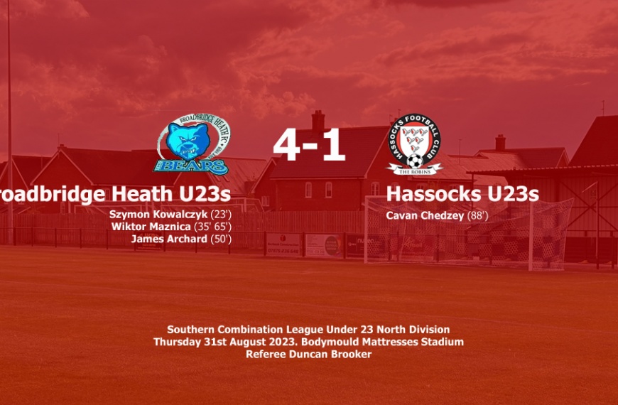 Hassocks Under 23s suffered their first league defeat in 11 months going down 4-1 at Broadbridge Heath