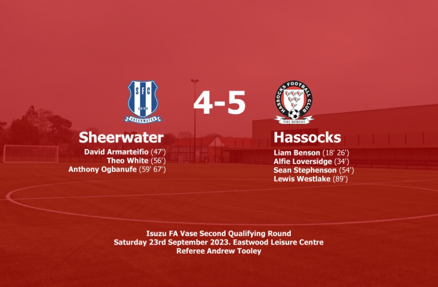 Hassocks ran out 5-4 winners in the FA Vase away at Sheerwater