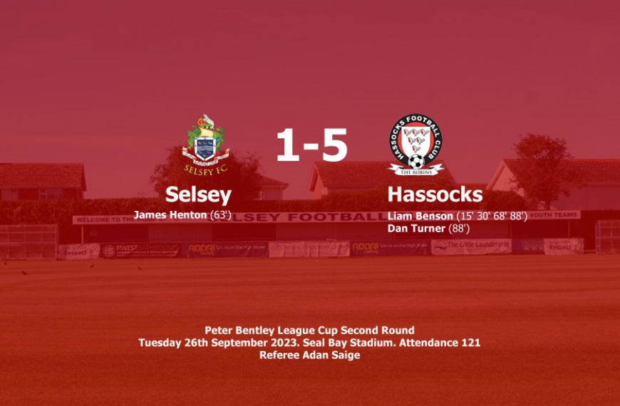 Hassocks advanced in the Peter Bentley League Cup after winning 5-1 at Selsey