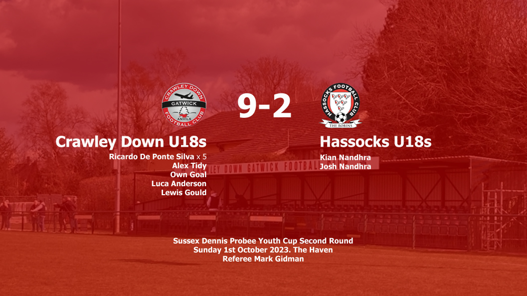 Report: Crawley Down Gatwick U18s 9-2 Hassocks U18s