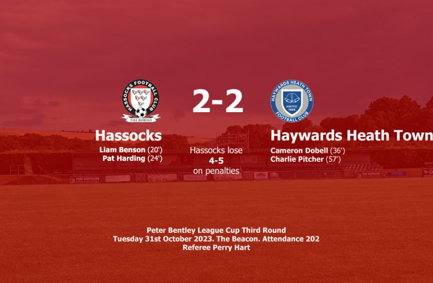 Hassocks exited the Peter Bentley League Cup on penalties to local rivals Haywards Heath Town