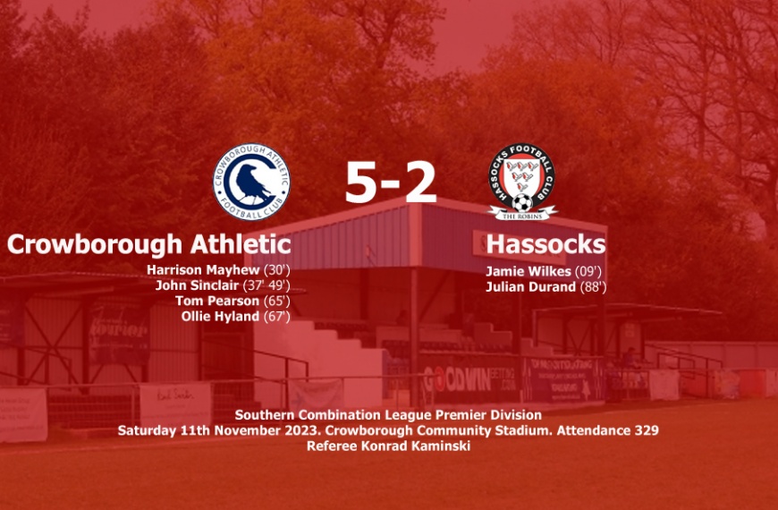 Hassocks were well beaten 5-2 away at Southern Combination League leaders Crowborough Athletic