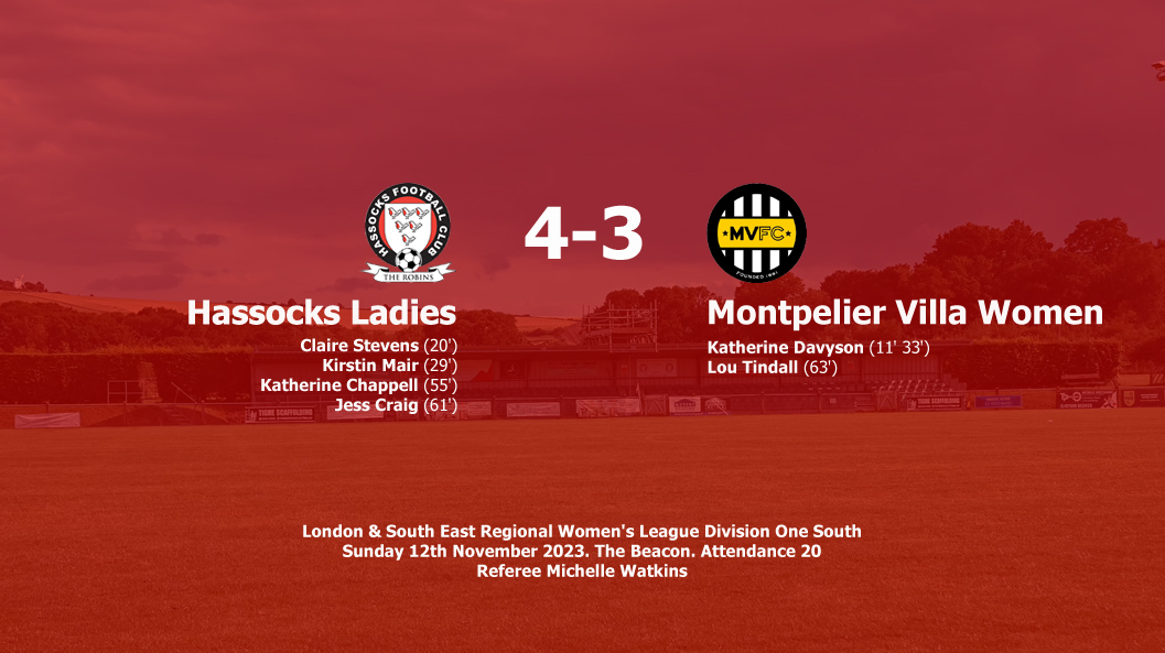 Report: Hassocks Ladies 4-3 Montpelier Villa Women