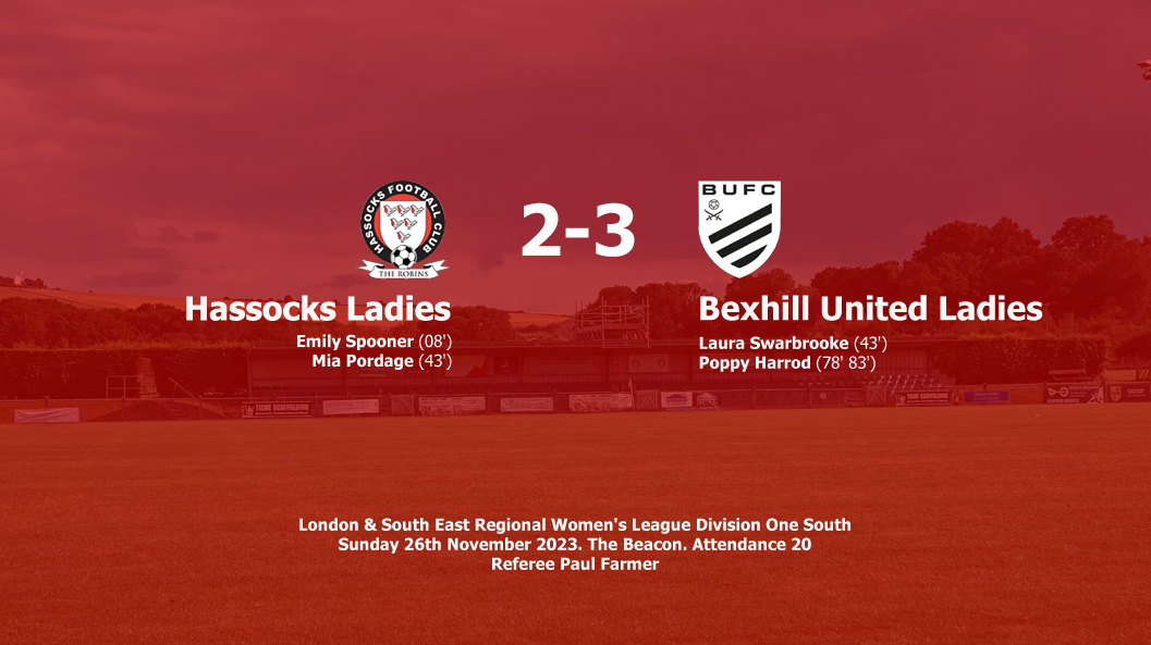 Report: Hassocks Ladies 2-3 Bexhill United Ladies