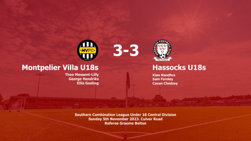 Report: Montpelier Villa U18s 3-3 Hassocks U18s