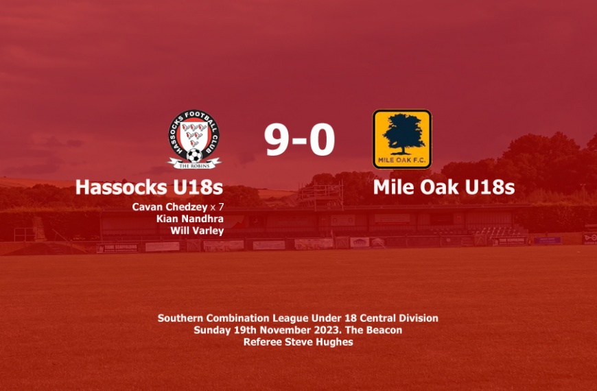 Hassocks Under 18s ran out 9-0 winners over Mile Oak