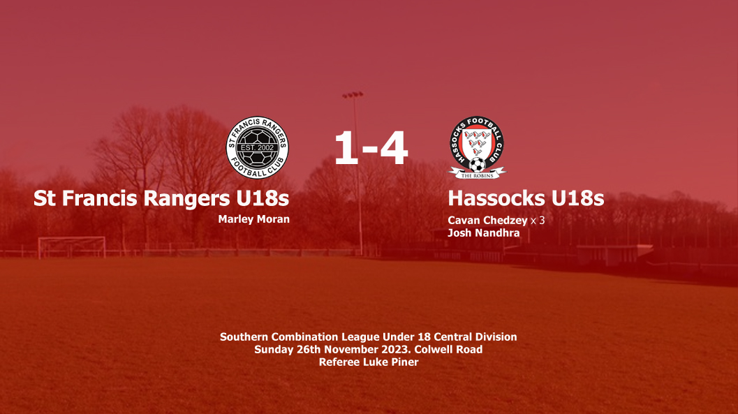 Report: St Francis Rangers U18s 1-4 Hassocks U18s